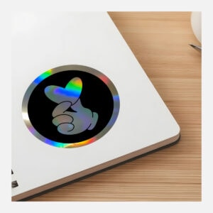 Circle Stickers on Holographic Vinyl