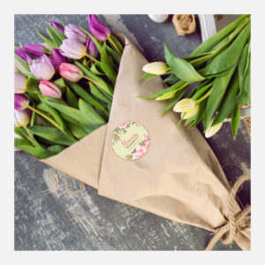 Circle Labels on Gloss White Paper