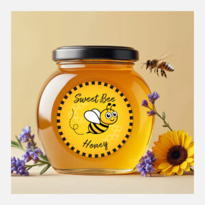 Circle Labels on Gloss White Synthetic