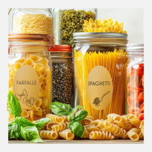 Oval Labels on Gloss White Synthetic