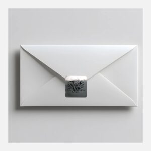 Square Labels on Gloss Silver Synthetic