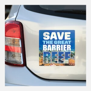 Square Gloss White Vinyl Bumper Stickers