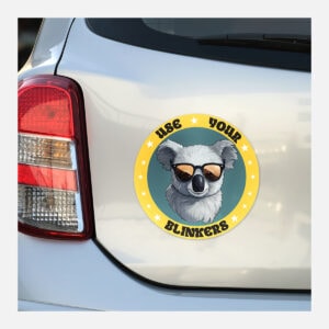 Circle Gloss White Vinyl Bumper Stickers